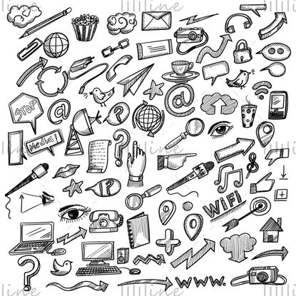 Hand drawn vector icons