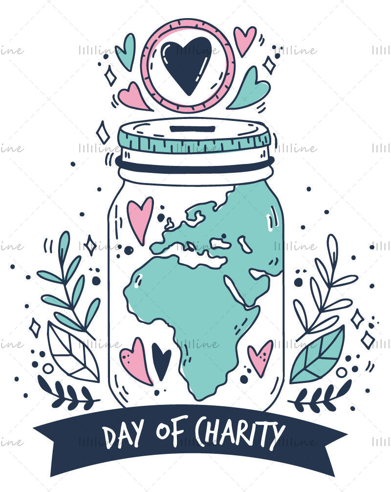 Hand drawn vector charity donation pattern creative design