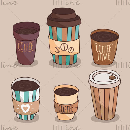 Hand drawn vector coffee paper cup