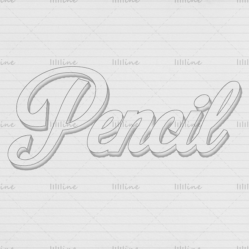 Pencil Effect Text PS Style Mockup