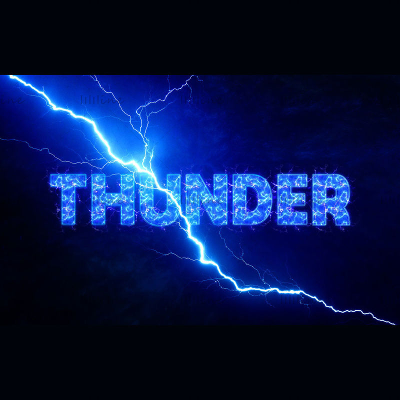 Thunder Flash Text effect psd
