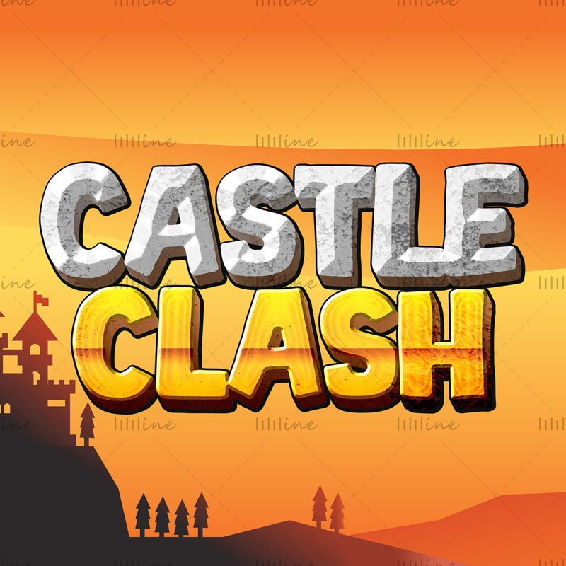Castle Clash Text Effect Template