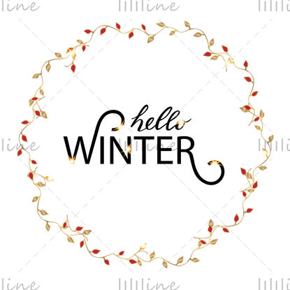 Hello, winter, vector hand lettering