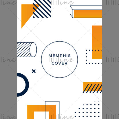 Memphis style vector cover poster