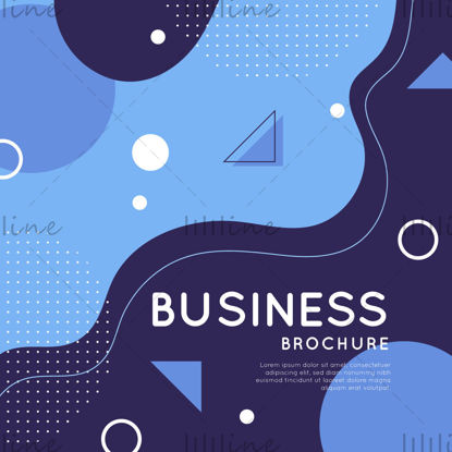 Geometric Memphis style vector business brochure cover