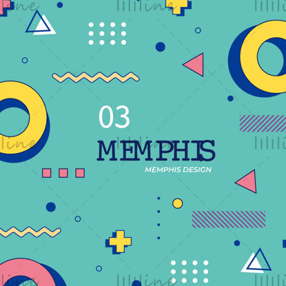 Fresh Memphis seamless background vector illustration