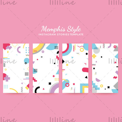 Memphis colorful INS style background vector template