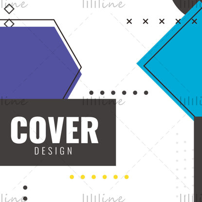 Memphis style vector cover design element
