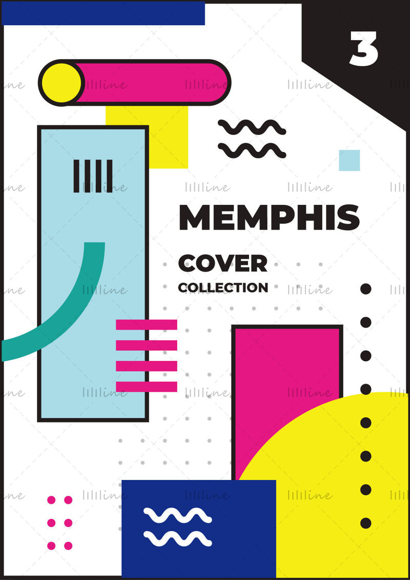 Memphis style vector poster