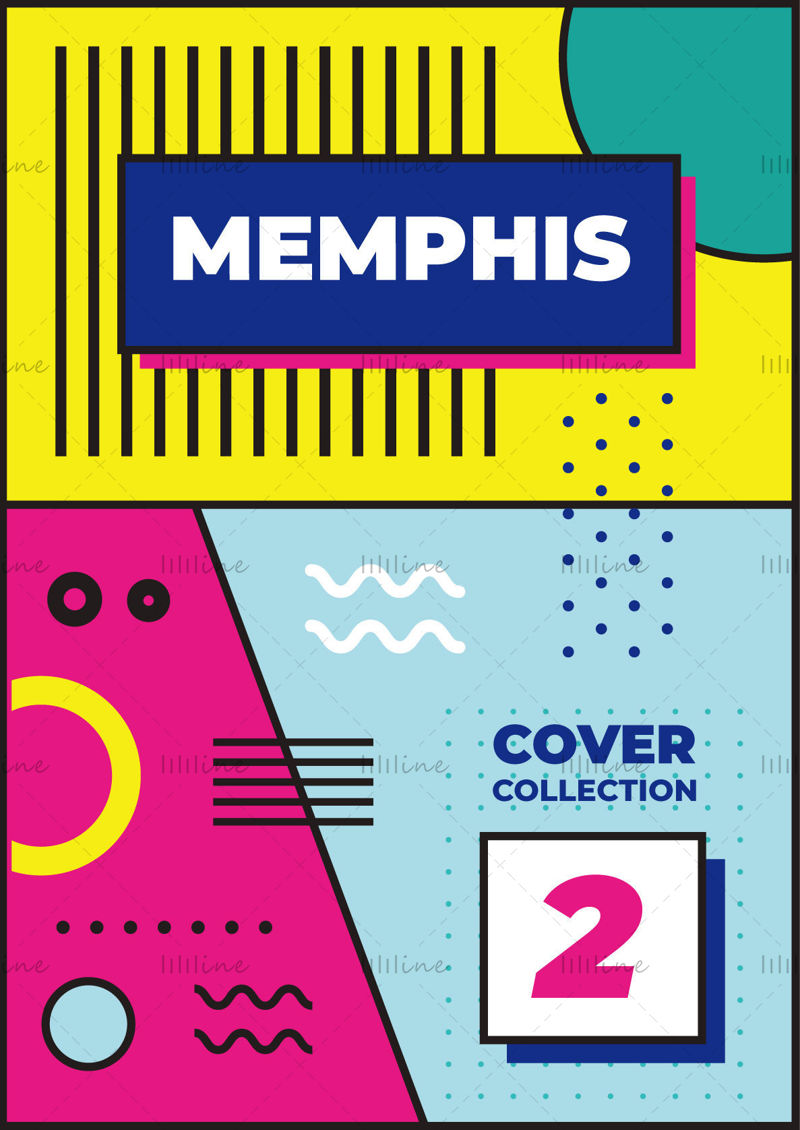 Memphis style vector poster