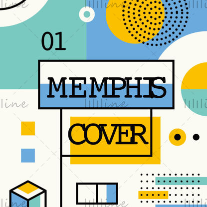 Memphis style vector background