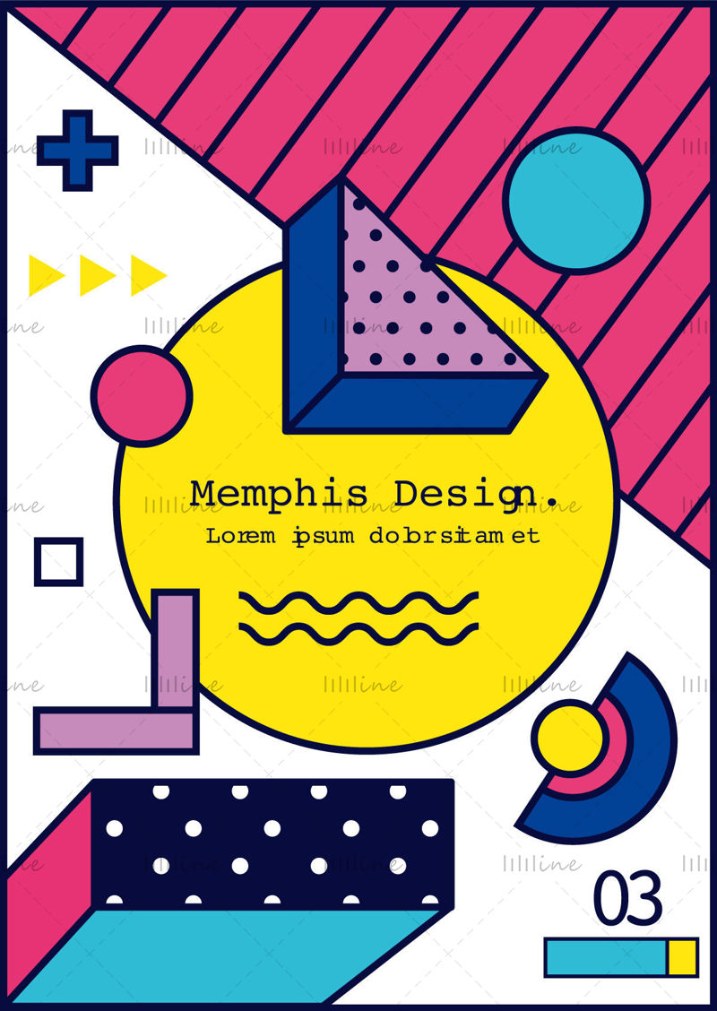 Memphis style elements vector