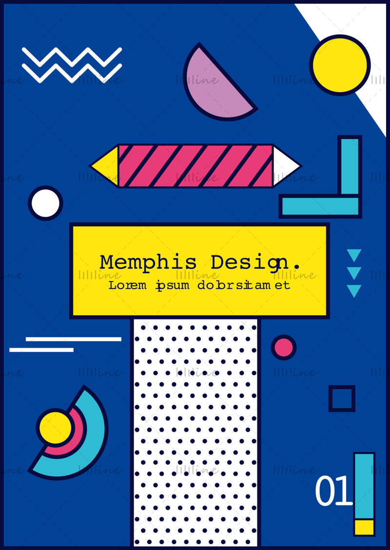 Memphis style elements vector