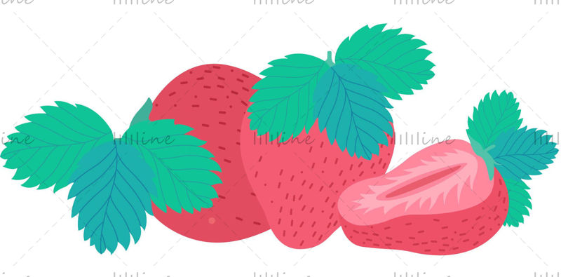 Vector căpșuni de desene animate