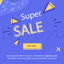 Colorful Memphis style vector promotional poster