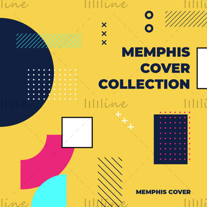Memphis cover design template