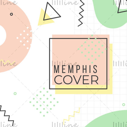 Colorful style memphis vector cover poster