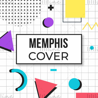 Couverture de vecteur coloré de Memphis