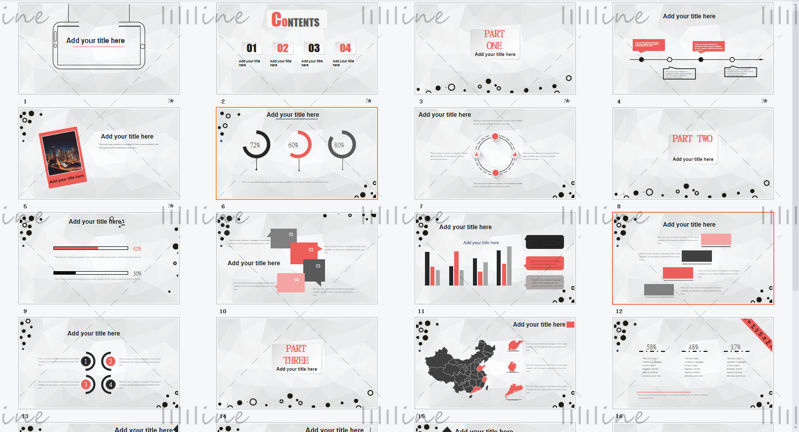 Black and red theme simple ppt template