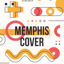 Yellow Memphis style orange vector cover poster