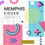 Geometric colorful memphis style vector cover poster background