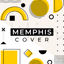 Geel rood blauw geometrische memphis abstracte vector poster achtergrond