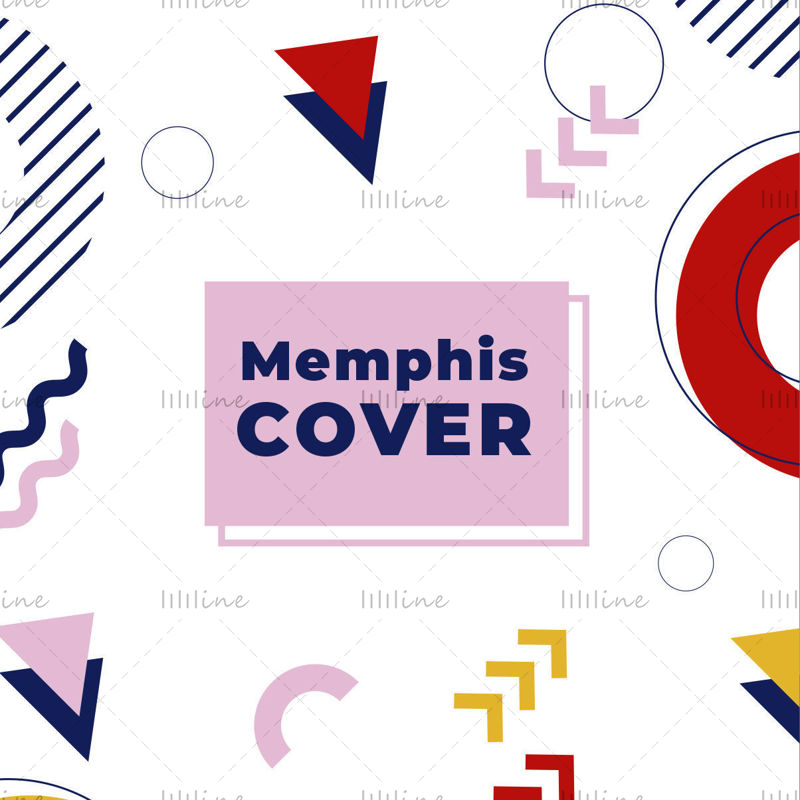 Memphis design colorful vector cover