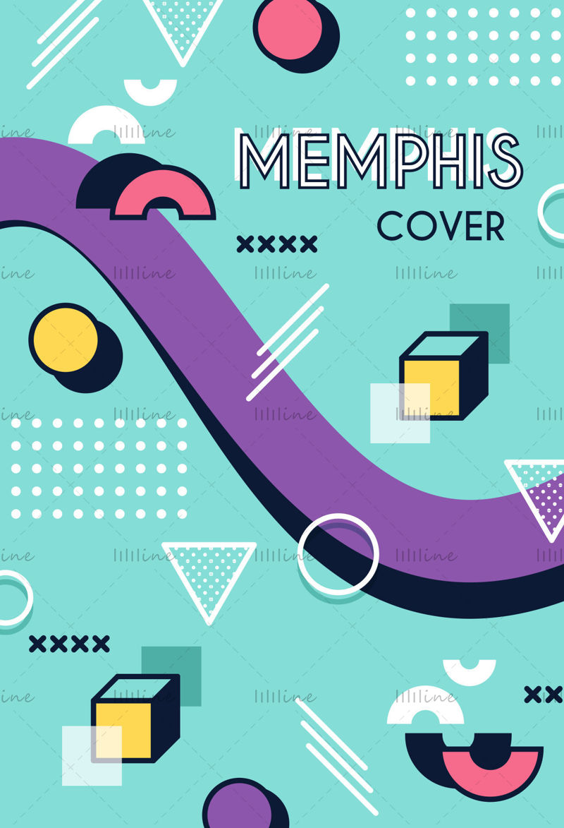 Memphis trendy vector background