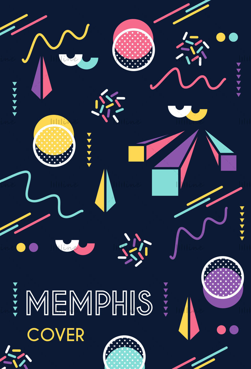 Memphis trendy vector background