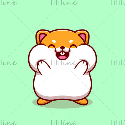 Ziua copilului fericit vector desen animat animal mic hamster