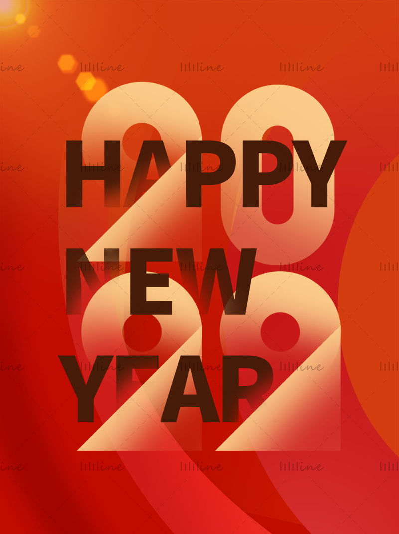 Šťastný nový rok 2022 Čínský luna rok plakátová grafika