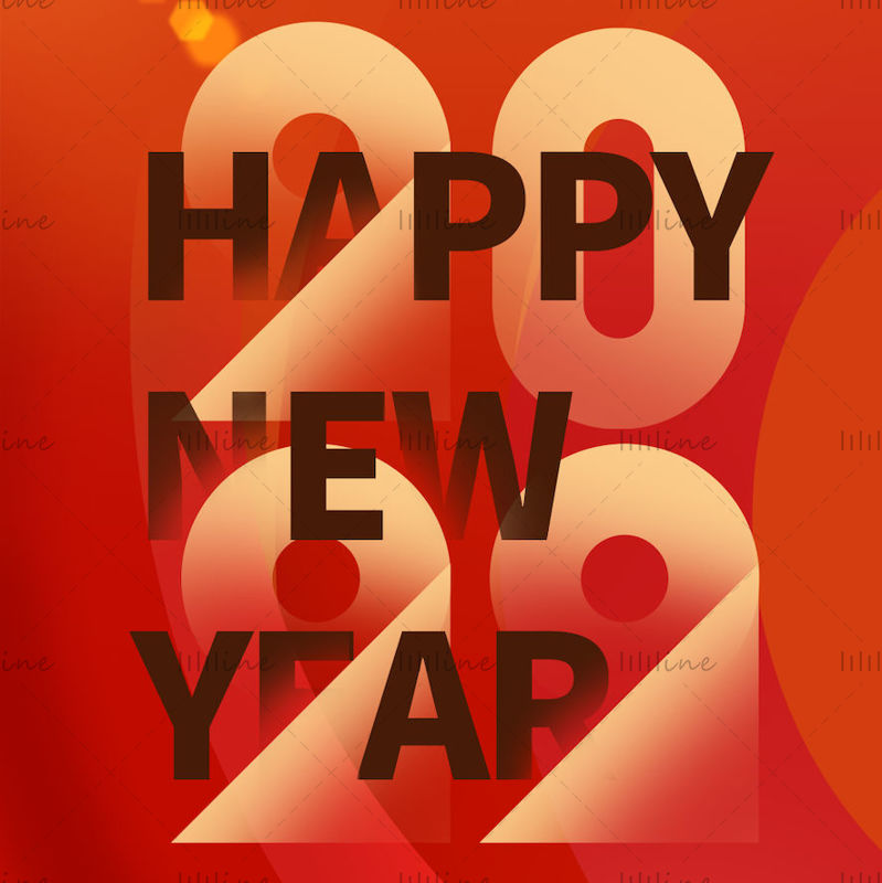 Šťastný nový rok 2022 Čínský luna rok plakátová grafika