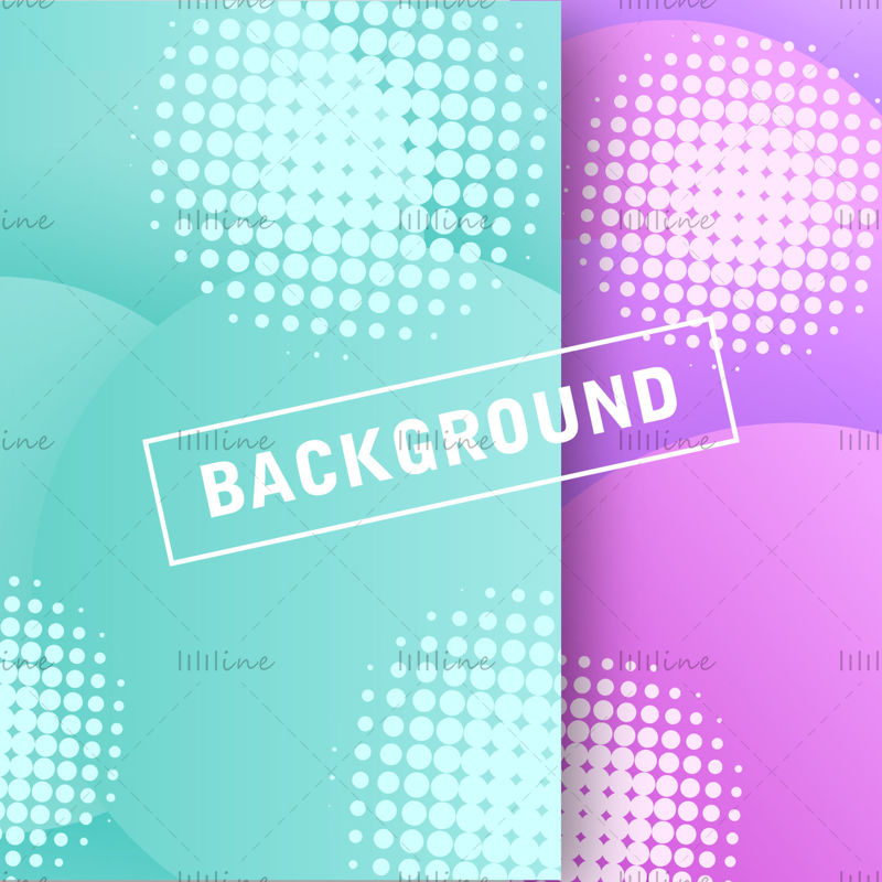 Abstract cyan pink colorful fashionable energetic vector background with halftone dots circles