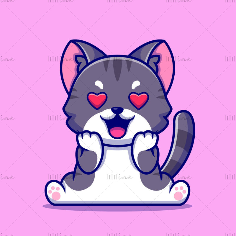 Vector pisică de desene animate