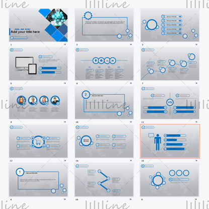 Blue circle theme ppt simple template
