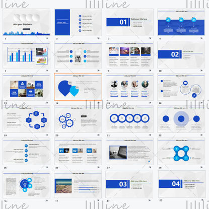 Blue triangle simple ppt template