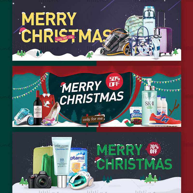 3 Christmas e-commerce event posters