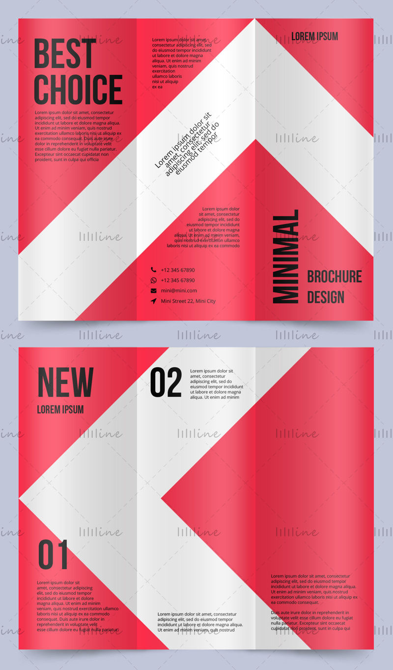 Red business vector tri-fold