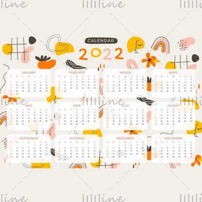 2022 stylish high-end vector calendar template