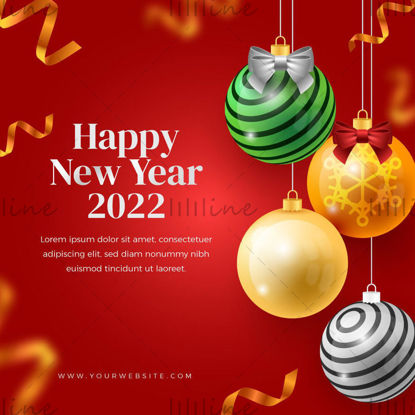 2022 boldog új évet vektoros poszter