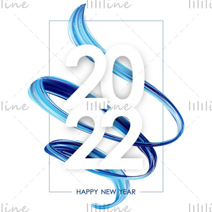 Creative 2022 new year vector three-dimensional word