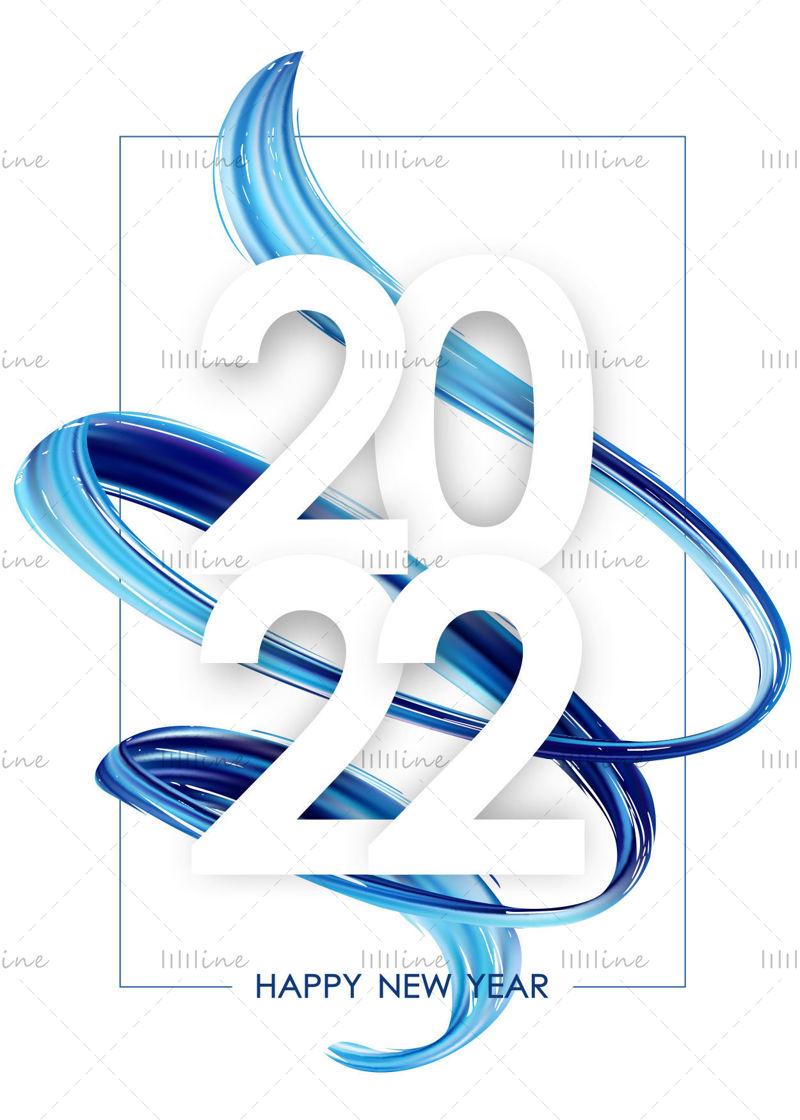 yaratıcı 2022 yeni yıl vektörü üç boyutlu kelime