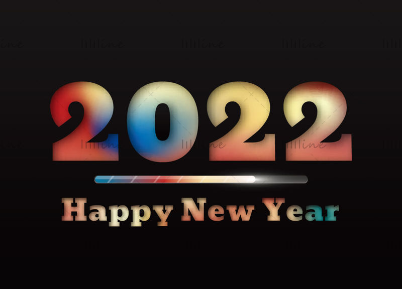 Happy new year vector text design