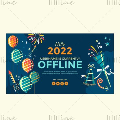 Hello new year 2022 vector poster