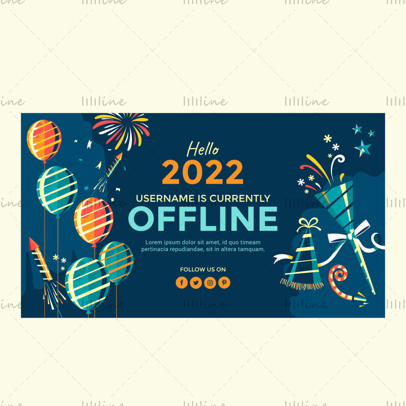 Merhaba yeni yıl 2022 vektör afişi