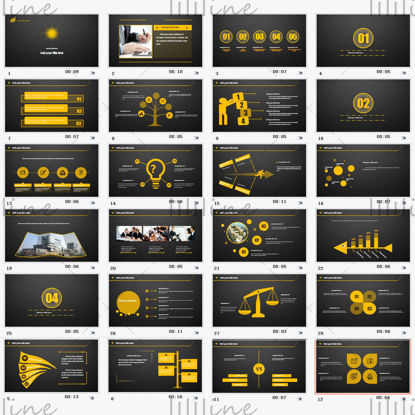 Yellow and black theme ppt simple template