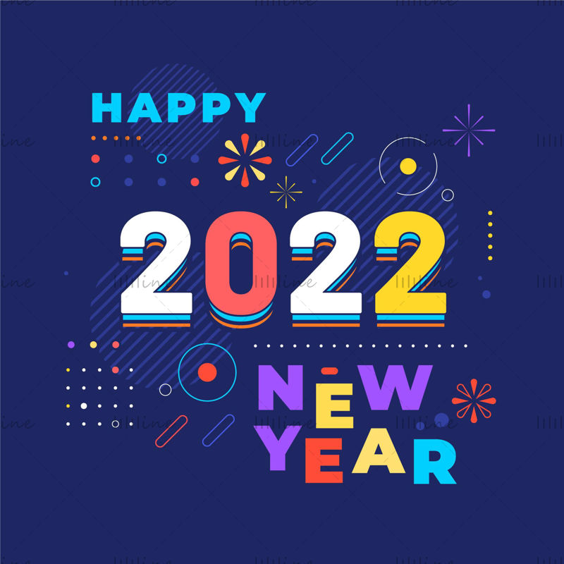2022新年潮流图案矢量素材