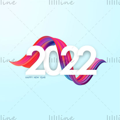 Creative 2022 new year vector three-dimensional word
