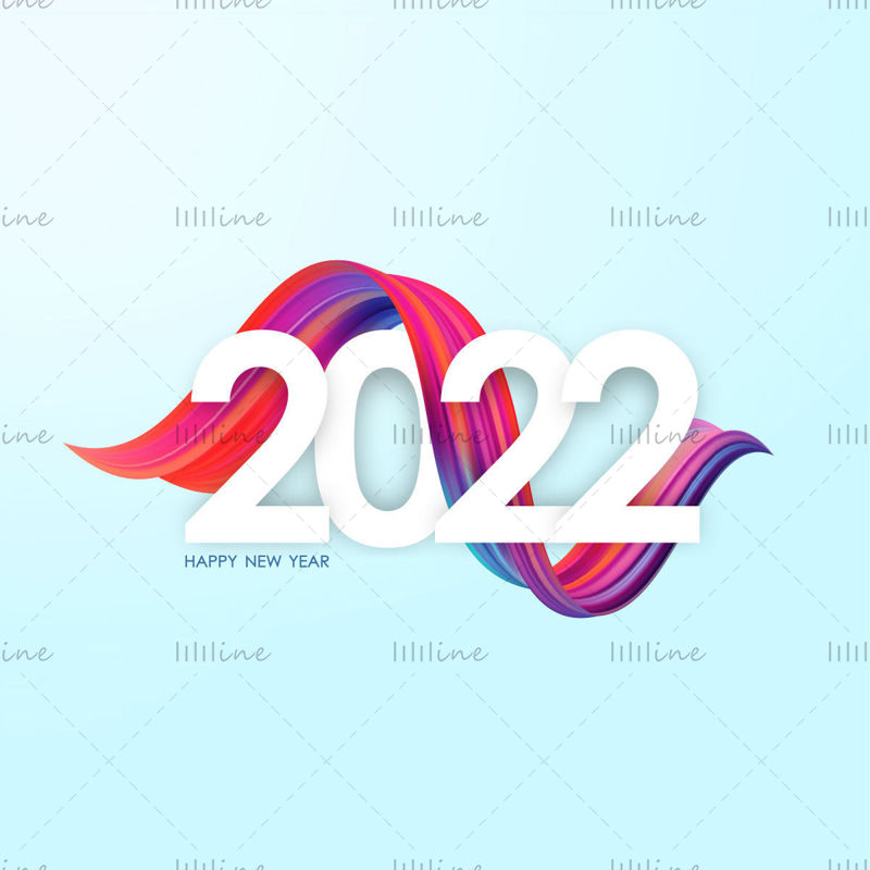 创意2022新年矢量立体字