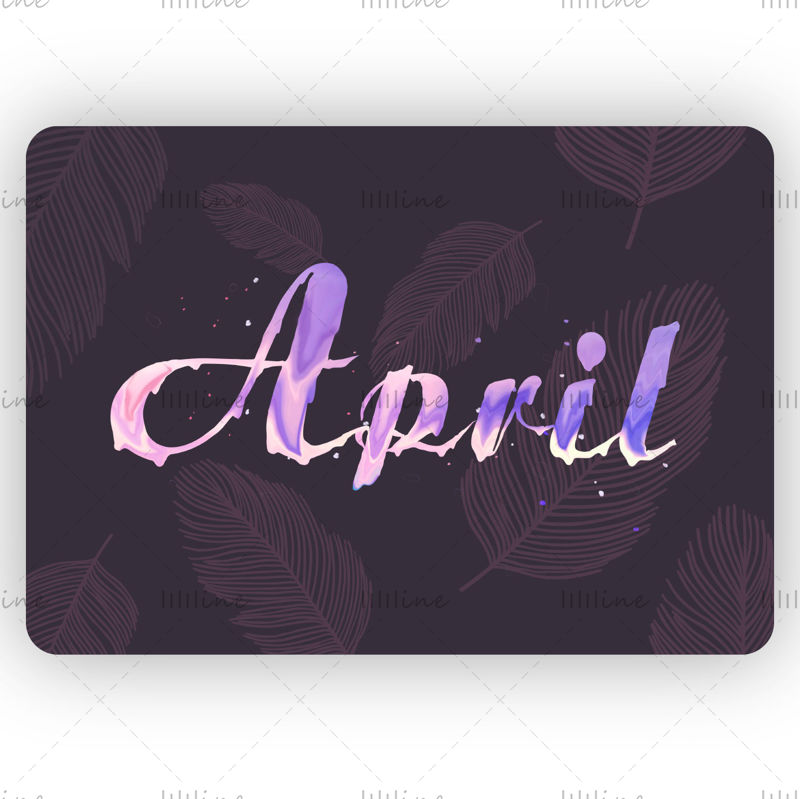 PSD calligraphic. art deco font of April the month, font of oil paint, artistic font, dripping colors, Colorful oil painted font. vector, illustration.